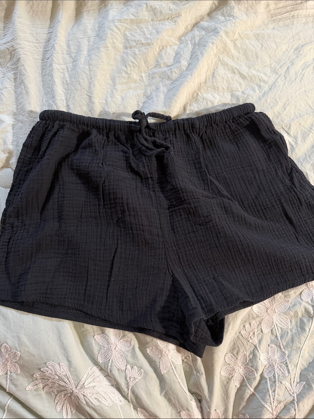 Amazon Black Gauze Drawstring Athletic Shorts